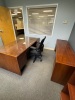CONTENTS OF OFFICE, DESK WITH CREDENZA , BOOKCASES, OFFICE CHAIRS, LATERAL CABINET AND SMALL TABLE - 4