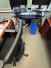 CONTENTS OF OFFICE, DESK WITH CREDENZA AND HUTCH, OFFICE CHAIRS, AND 3 SMALL TABLES - 4