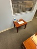 CONTENTS OF OFFICE, DESK WITH CREDENZA AND HUTCH, OFFICE CHAIRS, AND 3 SMALL TABLES - 6