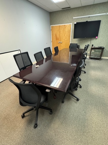 12' FOOT CONFERENCE TABLE WITH 10 CHAIRS