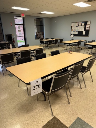 (4) LUNCH ROOM TABLES WITH 6 CHAIRS EACH