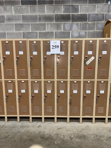 INTERIOR 24 PERSON DOUBLE TIER METAL LOCKERS