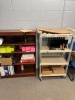 CONTENTS OF OFFICE DESK WITH RIGHT RETURN, CHAIRS, CABINETS, CART, BOOKCASE, MICROWAVE, REFRIGERATOR AND AC UNITS - 3