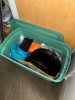 (LOT) STORAGE CABINET WITH CONTENTS, HOLIDAY DECORATIONS, SMALL REFRIGERATOR, SMALL CABINET, MICROWAVE AND COFFEE MACHINES - 3