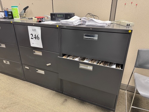 (4) HON 3 DRAWER LATERAL FILE CABINETS (DELAYED PICK UP TILL 5/21/25)