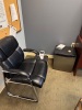 LOT) CONTENTS OF OFFICE, DESK WITH CREDENZA AND HUTCH, CHAIRS, BOOKCASE, AND SMALL REFRIGERATOR (DELAYED PICK UP TILL 5/21/25) - 5