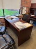 (LOT) CONTENTS OF OFFICE, DESK WITH CREDENZA AND HUTCH, CHAIRS, AND STORAGE CABINET (DELAYED PICK UP TILL 5/21/25) - 2
