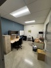 (LOT) CONTENTS OF OFFICE, DESKS, CHAIRS, CABINETS, LOCKERS, AND REFRIGERATOR