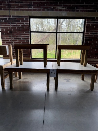 (4) ASSORTED WOOD TABLES
