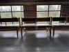 (3) WOOD DOUBLE SIDED WORKBENCHES