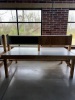 (3) WOOD DOUBLE SIDED WORKBENCHES - 4
