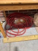 (LOT) ASSORTED SPARE PARTS, BELTS, ELECTRICAL WIRE, WHEELS, BREAKERS, SENSORS, MOTORS, LADDER, RACKS, WORK BENCH, CABINET AND DESK - 3