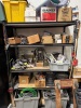 (LOT) ASSORTED SPARE PARTS, BELTS, ELECTRICAL WIRE, WHEELS, BREAKERS, SENSORS, MOTORS, LADDER, RACKS, WORK BENCH, CABINET AND DESK - 4