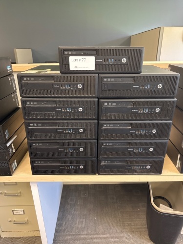 (11) HP ELITEDESK DESKTOP COMPUTERS MODEL TPC-F065-SF (PASSWORD PROTECTED)