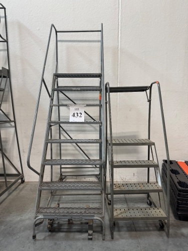 (1) COTTERMAN 8-STEP LADDER, AND (1) 4-STEP LADDER