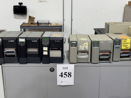 (9) ASSORTED ZEBRA LABEL PRINTERS