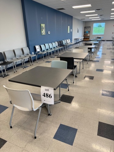 (7) HON 36" X 36" LUNCH ROOM TABLES AND (14) HON CHAIRS