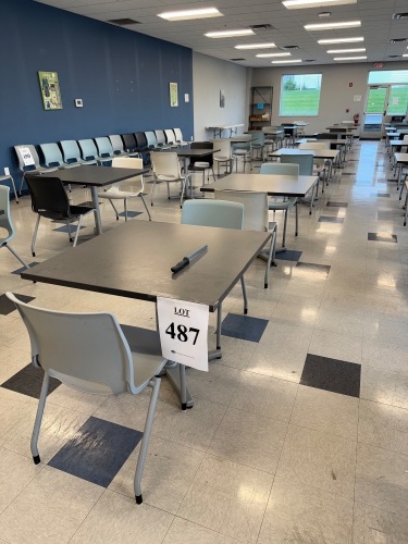 (7) HON 36" X 36" LUNCH ROOM TABLES AND (14) HON CHAIRS
