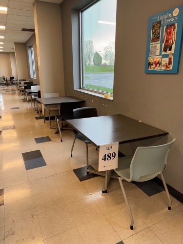 (7) HON 36" X 36" LUNCH ROOM TABLES AND (14) HON CHAIRS