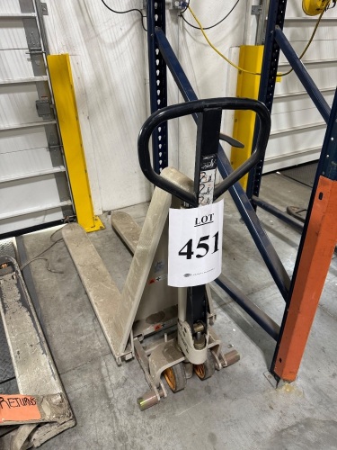 CROWN PTH50S 2,200 POUND CAPACITY SCISSOR LIFT PALLET JACK