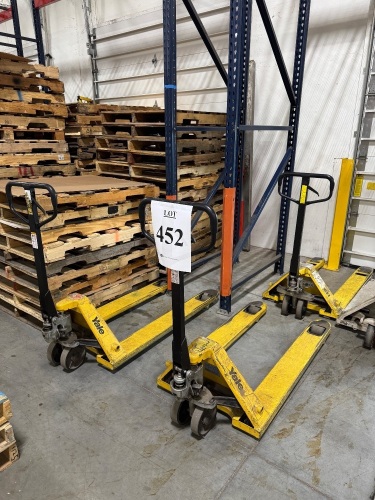 (3) YALE 5,000 POUND CAPACITY PALLET JACKS (NEED REPAIR)