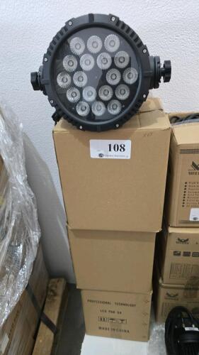 LOT OF 3, OUTDOOR LEO PAR 64 RGB IN 1 LIGHTS