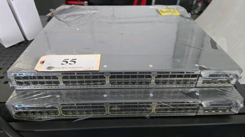LOT OF 2, CISCO SWITCHE/WS C3750X-48T W/C3KX-NM-10G