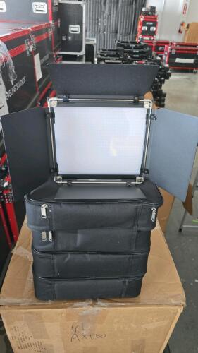 LOT OF 4, NEEWER NL660 BI-COLOR LED PANEL LIGHT W/ SOFT CASE
