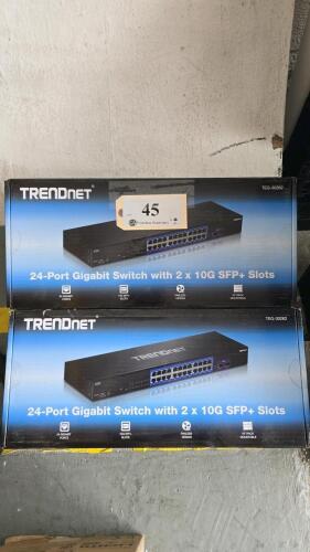 LOT OF 2, TRENDNET TEG-30262/A H/W:VI.IR 24 PORT GIGABIT SWITCH W/2X10G SFP+ SLOTS NEW