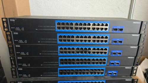 LOT OF 5, TRENDNET TEG-30262/A H/W:VI.IR 24 PORT GIGABIT SWITCH W/2X10G SFP+ SLOTS
