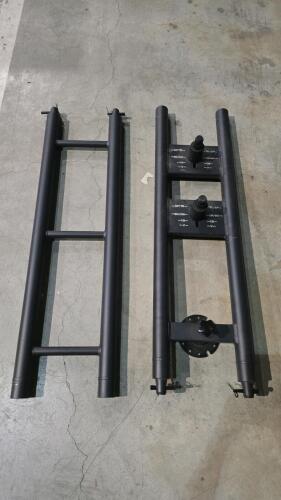 LOT OF 60 LADDERS 41in AND 6 FLOOR BASES 41in W/7 CASES
