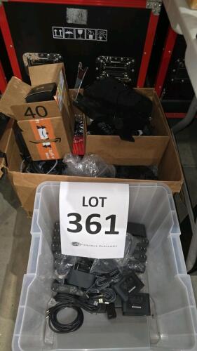LOT OF ASST'D CABLES, AC ADAPTERS,ANTENAS,