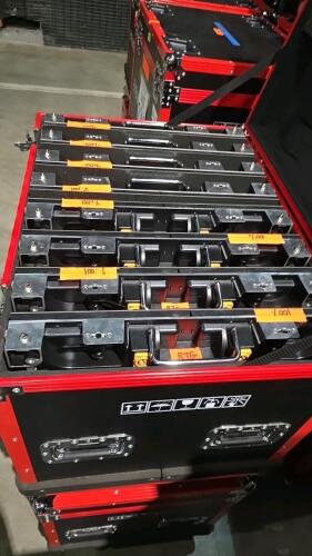 LOT OF 8 , P2 2.8 LOD FLOOR TILES W/ CASE ( SOME BAD PIX)