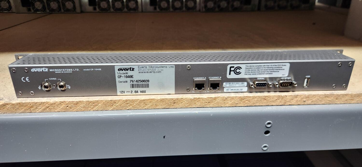 Evertz CP-1040E Router Control Panel