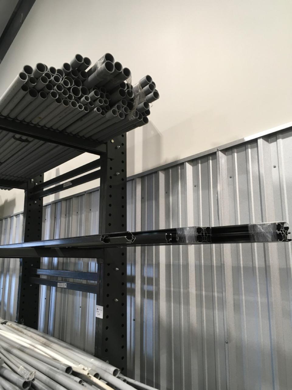 Lot, Cantilever rack plus contents, Rack: 7' width, 10' height, 4 ...