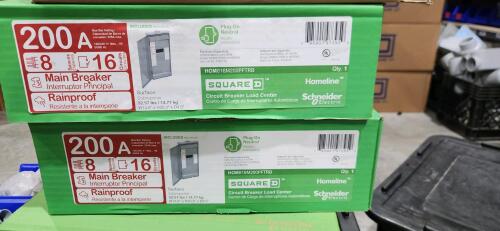 Lot of (2) Square D Homeline HOM816M200PFTRB 8-Space 16-Circuit Breaker ...