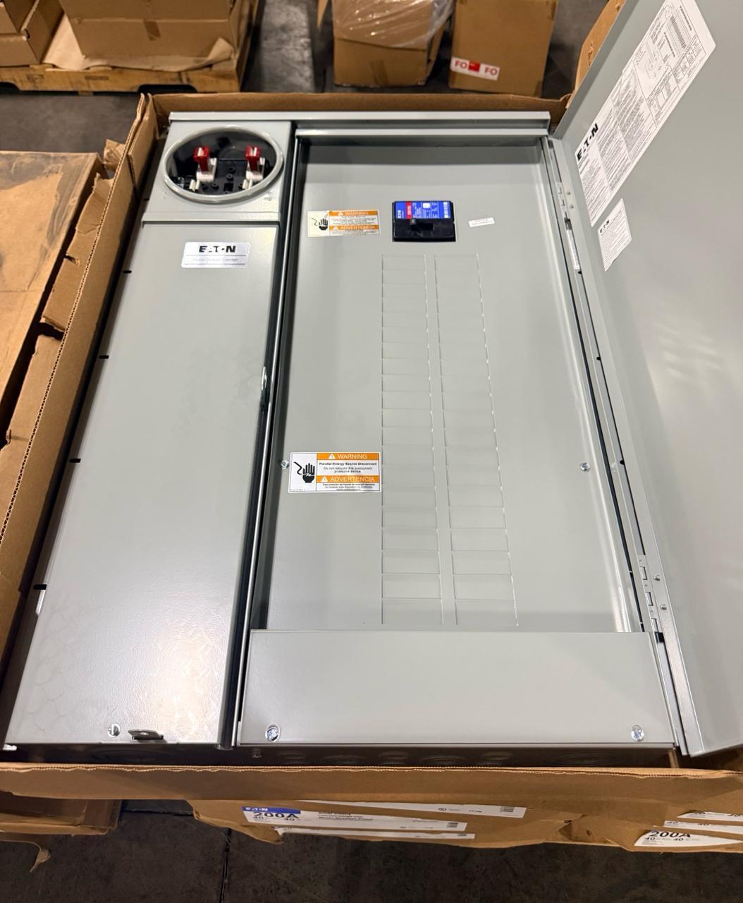 (7)EATON SOLAR READY METER BREAKER PANEL; MODEL: MBE4040PV200BTF; 200A