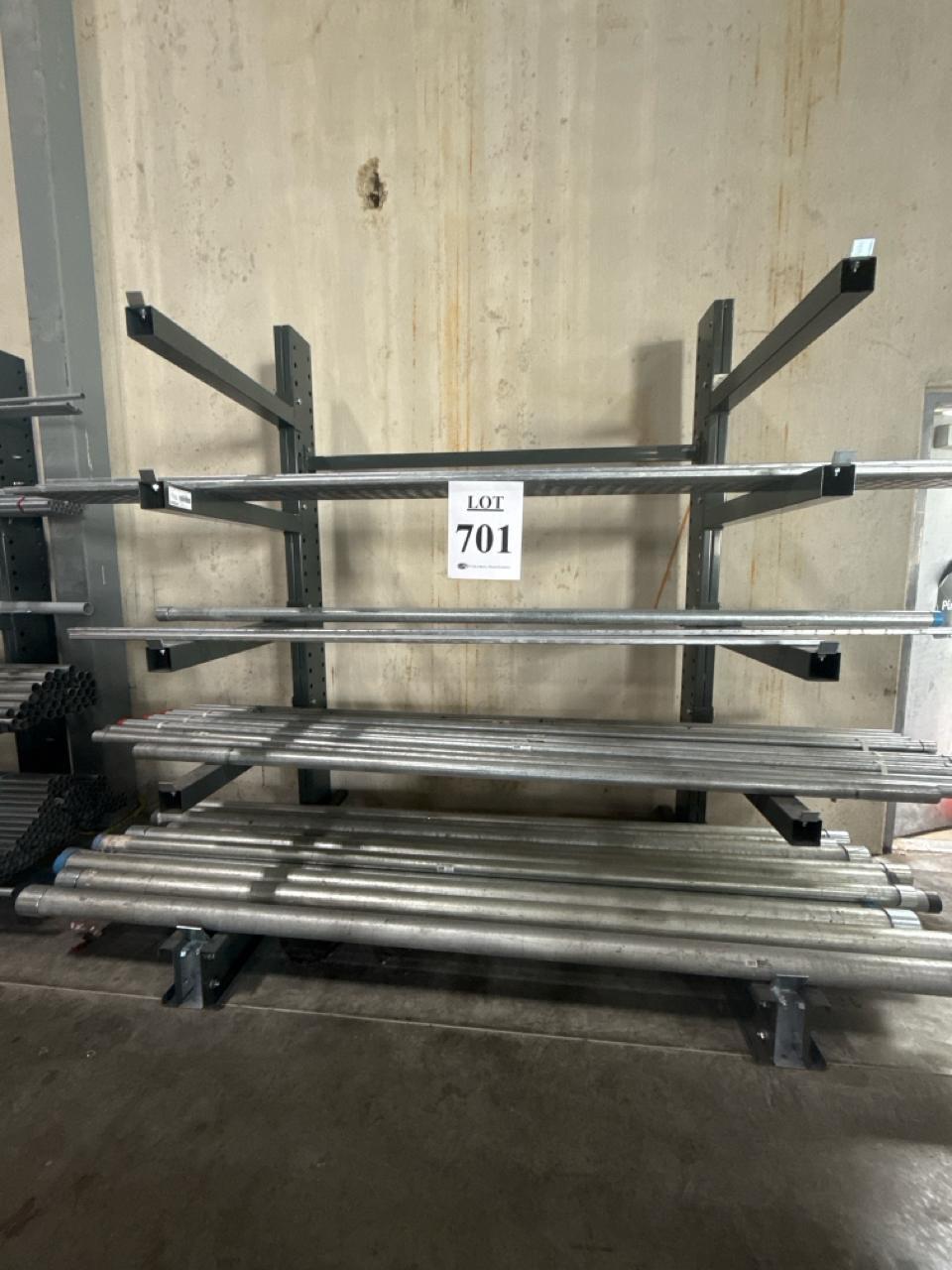 UNLINE CANTILEVER RACK WITH 8 ARMS AND METAL CONDUIT 79”X46”X8’