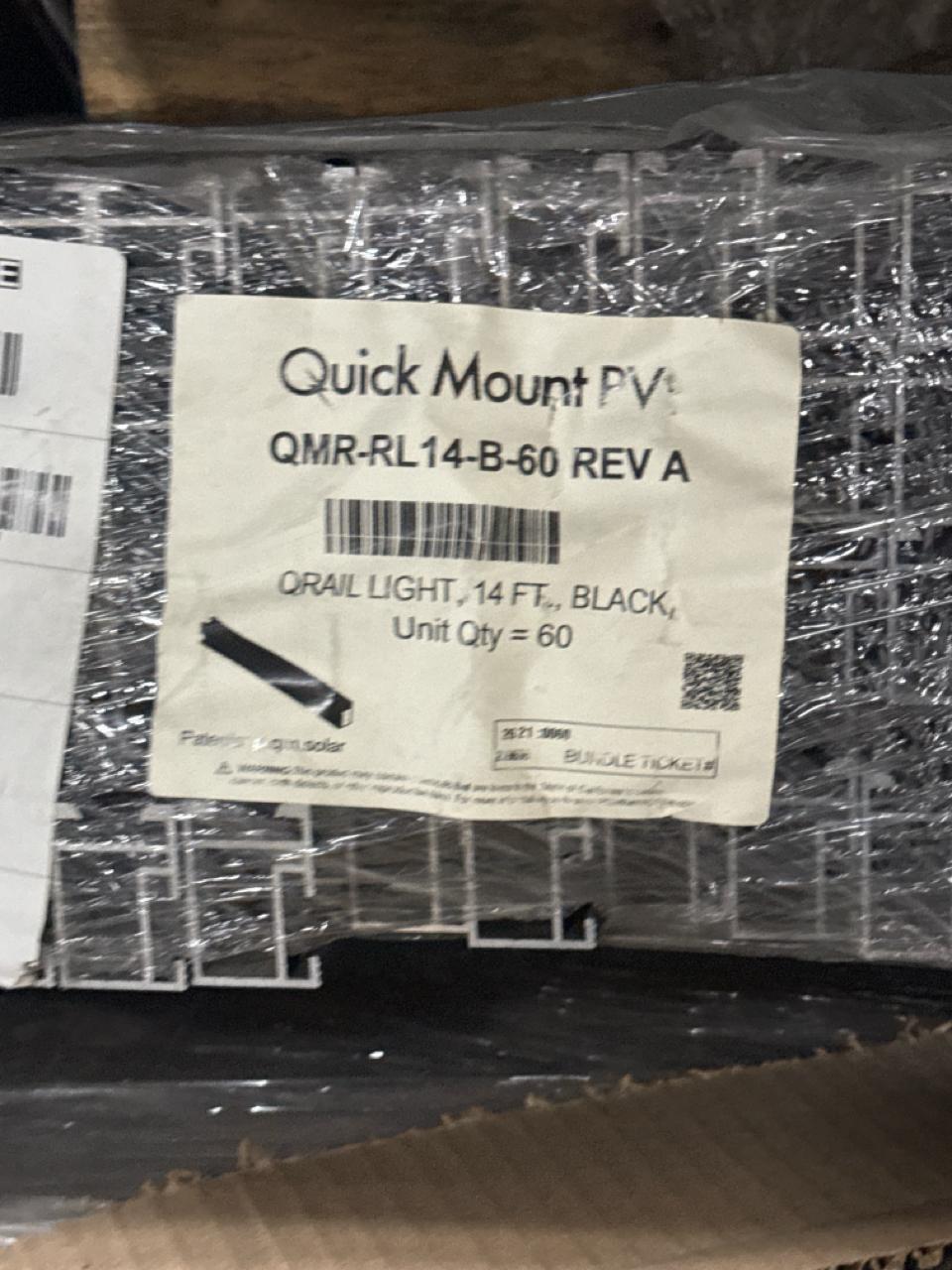 (20) BUNDLES OF 60 PC’S QUICK MOUNT PV QRAIL LIGHT, 14’; MODEL: QMR ...