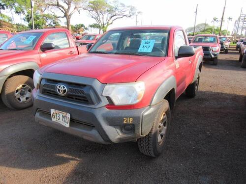 2013 TOYOTA TACOMA 4X4 PICKUP, 28,978 MILES, VIN/SERIAL:5TFPX4EN2DX017952, LICENSE:673MDJ, W/TITLE, (HC&S No. 218)