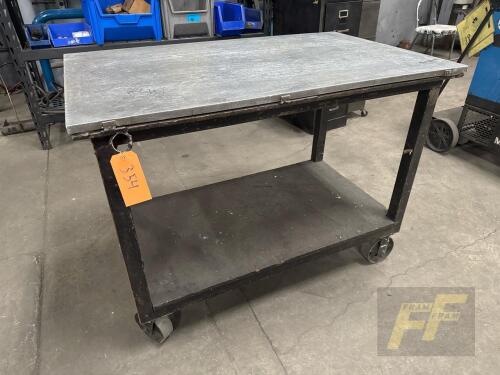 48" x 30" Layout Table Aluminum 3/4" Thick Top, On Casters