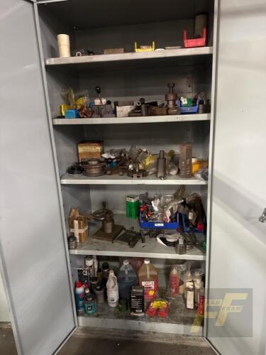 Asst'd Miscellaneous Tooling And parts W/ Storage Cabinet
