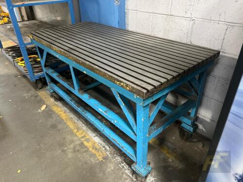30" x 66" T-Slotted Heavy Duty Layout/Fixture Table, On Casters