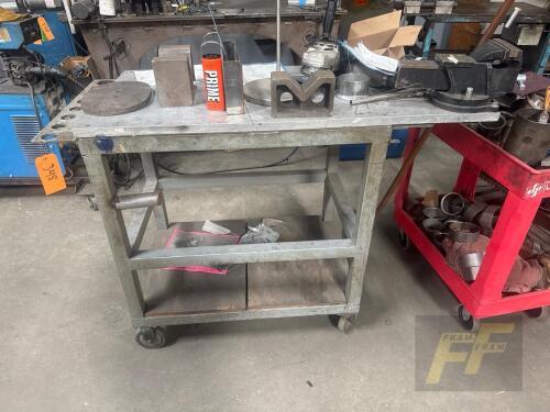 49" x 24" Heavy Duty Welding/Layout Table, 1" Thick Aluminum Top, On Casters