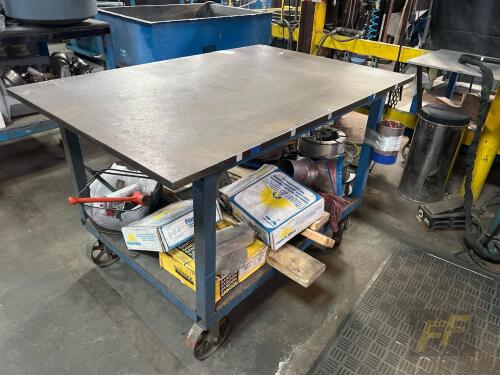 60" x 40" Heavy Duty Welding/Layout Table, 1" Thick Top, On Casters