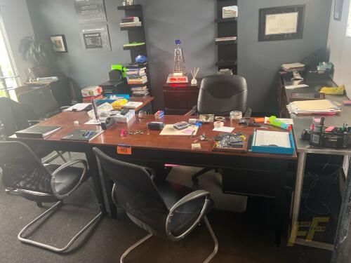 Desk, Table, 2 Cabinets, 2 Bookshelves, File Cabinets