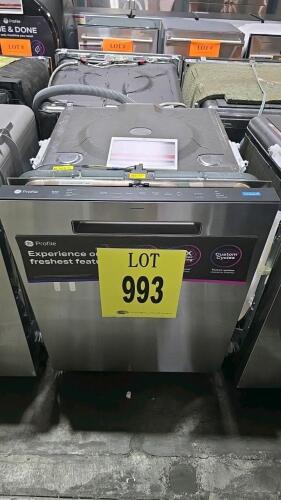 GE PDP715SYV0FS Built-In Dishwasher, 48 dBA, stainless steel tub, 16 place settings, 5 wash cycles, top control electronic touch,, serial number HV897126B, RETAIL: $1199