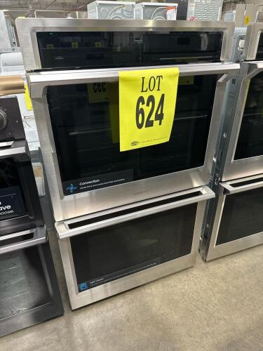 Samsung NV51K6650DS/AA 30" Double Wall Oven featuring 5.1 cu. ft. capacity per oven, Steam Cook, Dual Convection, Wi-Fi Connectivity, Self-Cleaning, Gliding Rack, Hidden Bake Element, Sabbath Mode, Serial Number: 0EAV7DCM100052M