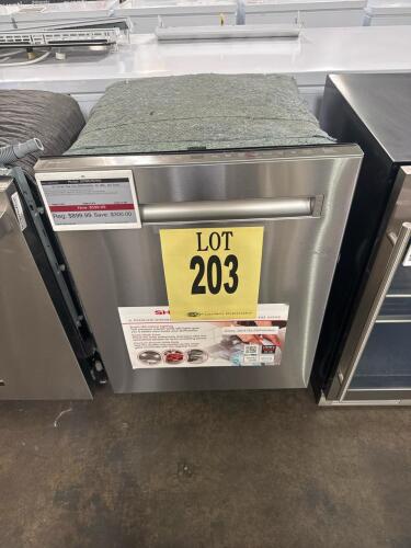 Sharp SDW6767HS 24" built-in dishwasher, features 45 dBA ultra-quiet operation, 3rd rack for extra capacity, works with Alexa, premium smooth glide rails, LED interior lighting, power wash option, heated dry cycle, original racks and accessories, SN: 2025