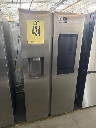 Samsung RS22T5561SR Side-by-Side Refrigerator with Family Hub&trade;, 21.5 cu. ft., Stainless Steel, featuring 14.1 cu. ft. refrigerator capacity, 7.4 cu. ft. freezer capacity, 21.5" touch screen Family Hub&trade;, external water and ice dispenser, automatic defrost,